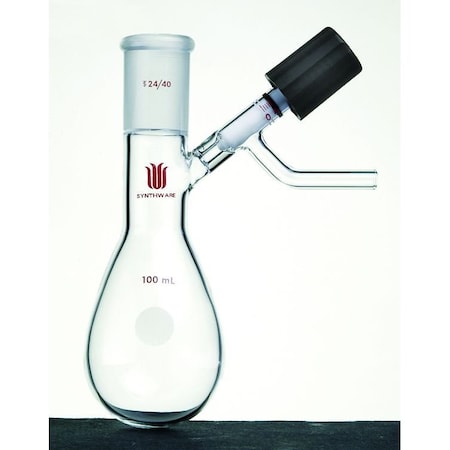 Synthware FLASK, MODIFIED SCHLENK TUBE, 24/40, 100mL, HV VALVE. F904100H